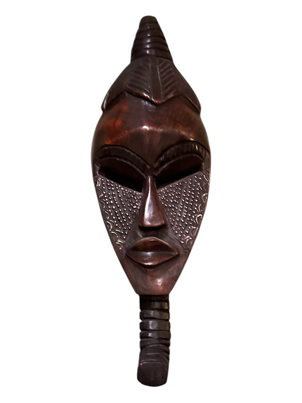 Handcrafted Brown African Style Decorative Mask - Home Accents